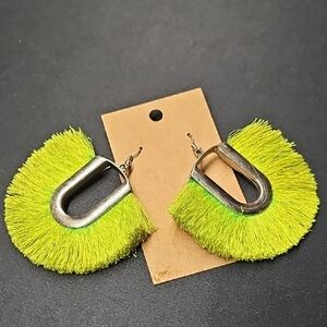 Vibrant Green Paparazzi Tassel Tropicana Fringe Earrings